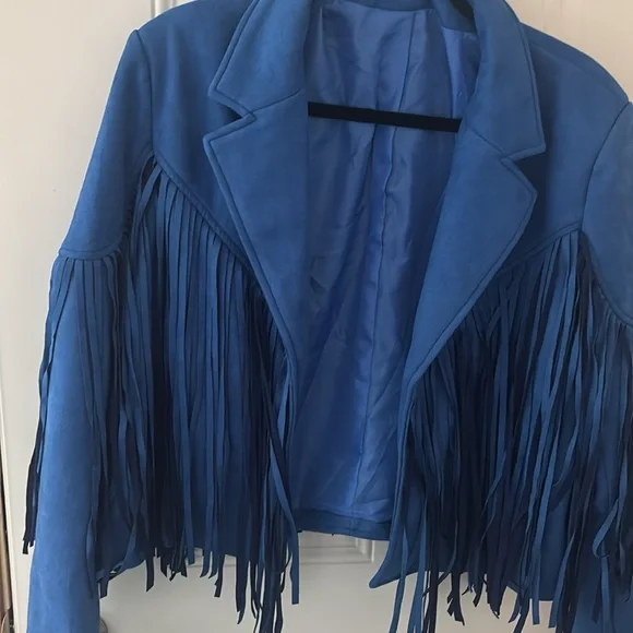 Blue fringe jacket - Picture 2 of 3